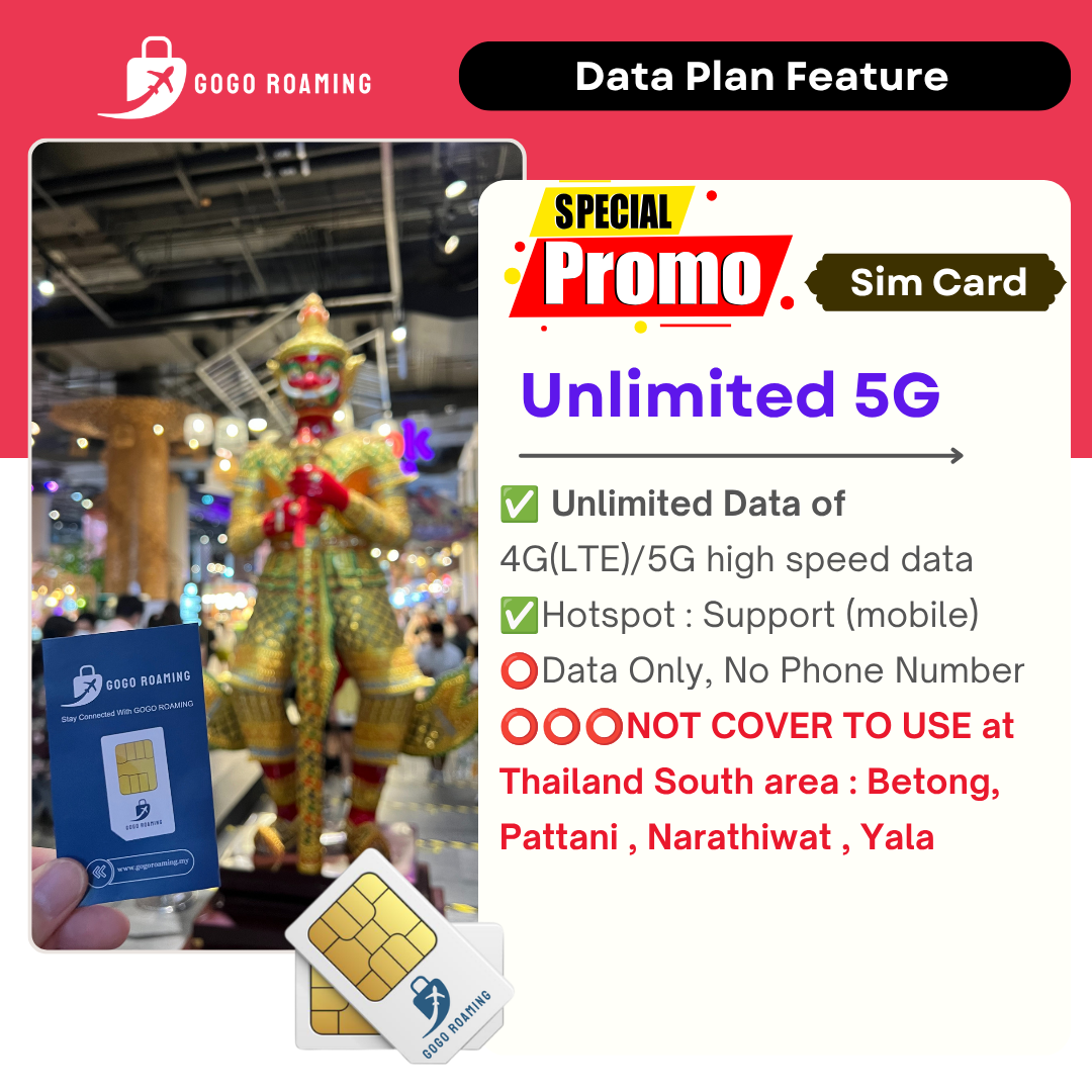 Thai Sim - Unlimited 5G Note