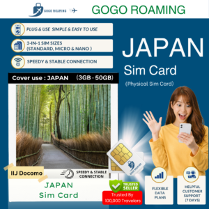 【3GB-50GB】Japan Sim Card (IIJ 3GB-50GB) Travel Sim Card