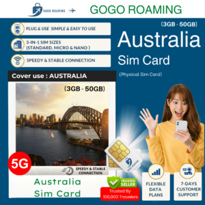 Australia Sim Card (3GB-50GB) Travel Sim Card