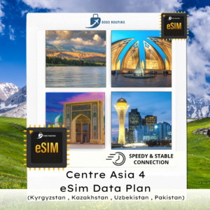 【eSIM】Centre Asia 4 (Kyrgyzstan, Kazakhstan, Uzbekistan, Pakistan) Travel eSIM Data Plan