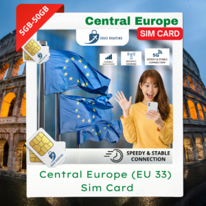 Central Europe Sim Card (EU33 I 5GB-50GB)