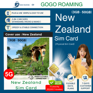 New Zealand Sim Card (3GB-50GB) Travel Sim Card